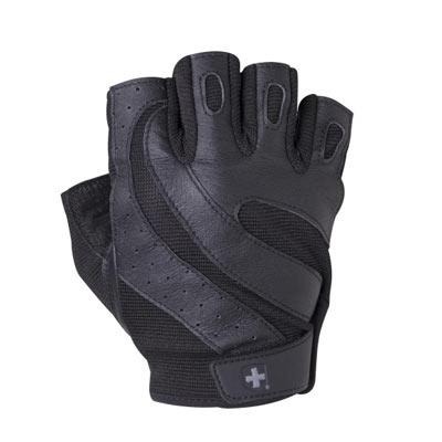 Fitness rukavice 143 black, pánské, kožené, bez omotávky - velikost "S" 