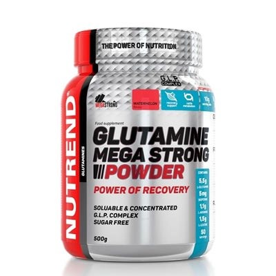 Glutamine Mega Strong Powder 500g - punč-brusinka - EXP. 11/2022 